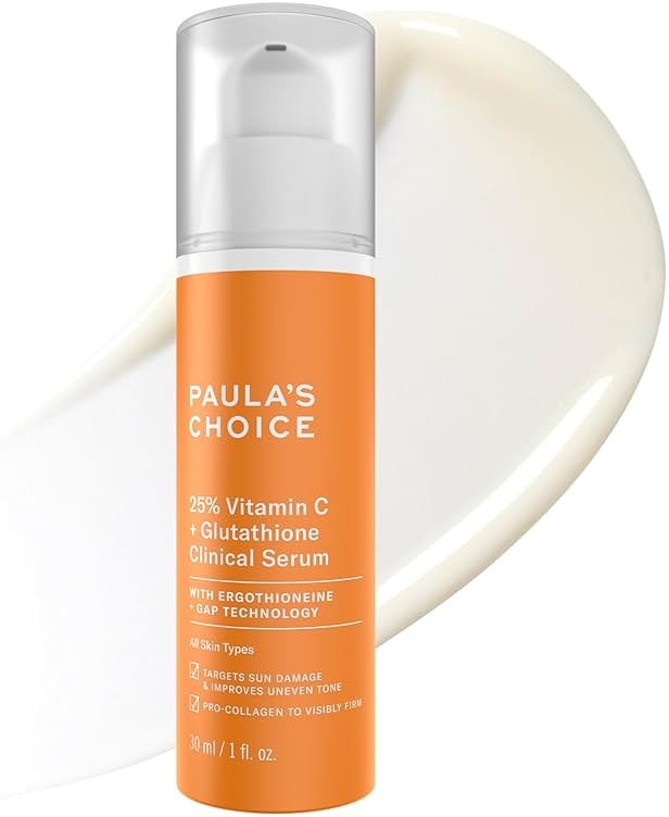 Paula’s Choice 25% Vitamin C Serum with Glutathione & Antioxidants, Face Serum Improves Discoloration, Uneven Tone & Firms, All Skin Types, Fragrance-Free, 1oz - Product Image
