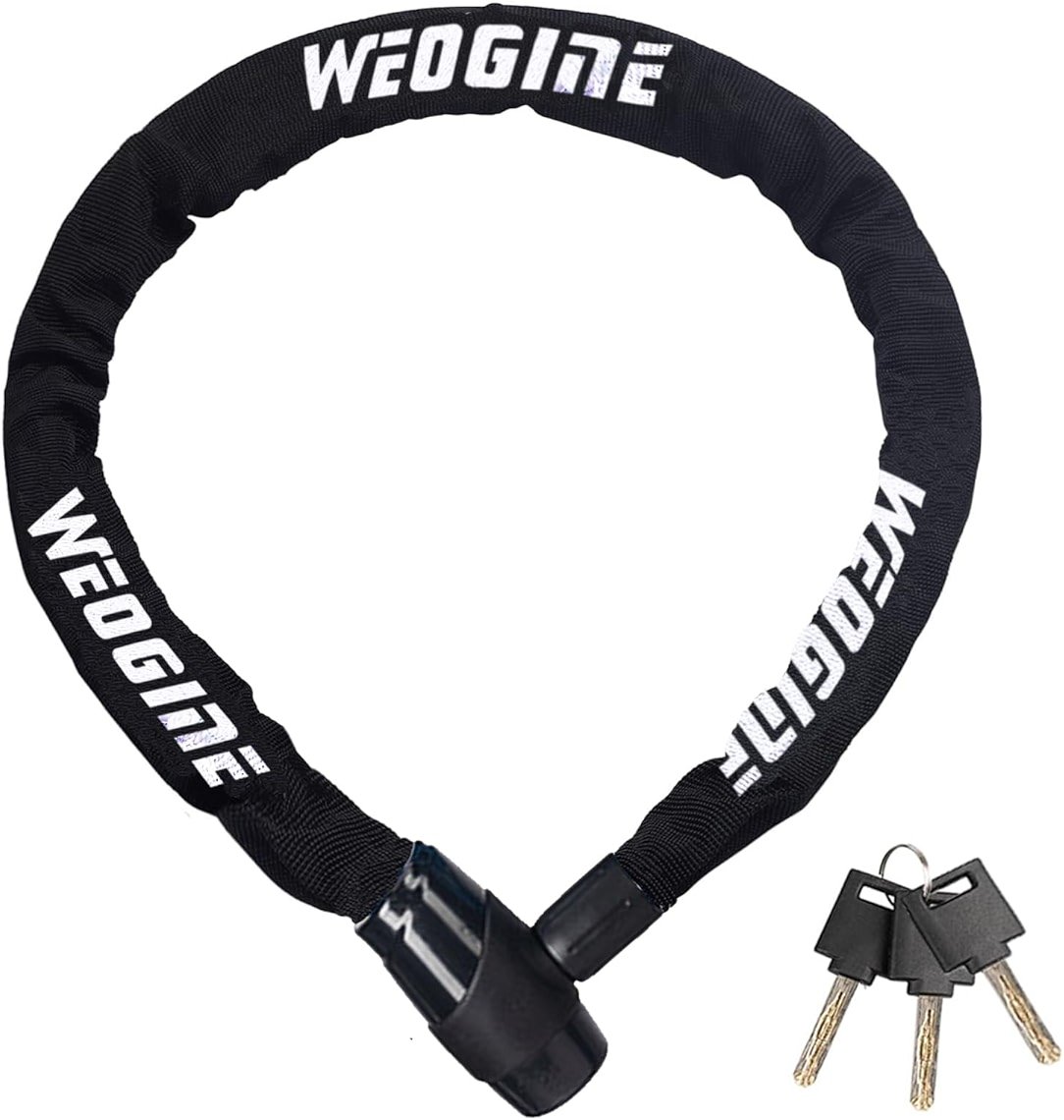Bike Chain Lock, Heavy Duty Anti-Theft Bicycle Chain Lock, 2.72 Ft Security Bike Locks with 3 Keys, Waterproof Lock Chain for Bike, Bicycle, Scooter, Motorcycle, Door, Gate, Fence - Product Image
