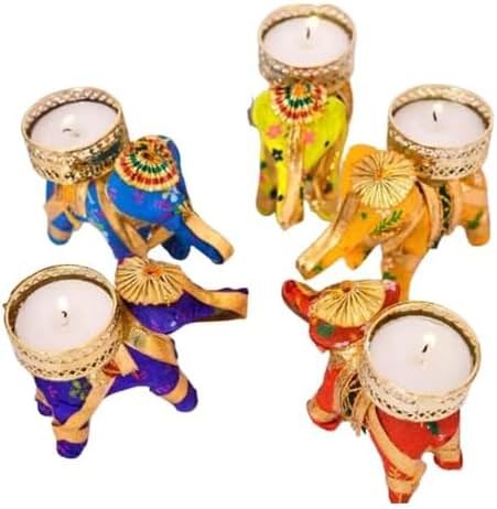 India Gift Hub Elephant Tea Light Holder, Elephant Candle Holder, Festive Gift Ideas, Home Decor. (20) - Product Image