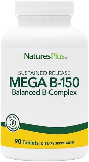 NaturesPlus Mega B-150 (90 Tablets, Pack of 2) - Balanced B-Complex - Sustained Release Formula - Vegetarian, Gluten Free - 180 Total Servings - Product Image