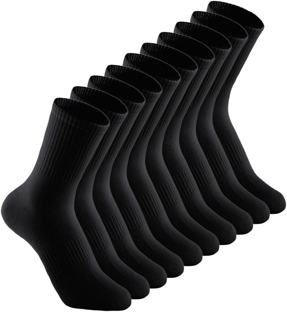 Irisbear Cushion Crew Socks for Women Cotton Running Hiking Athletic Long Socks for Women 5 Pairs - Product Image