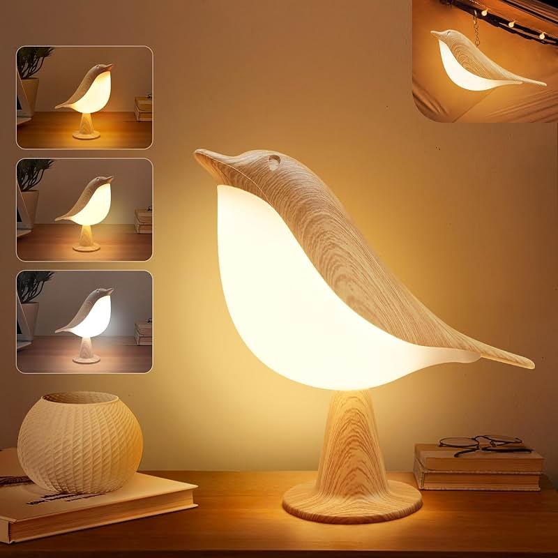 VViN 2 in 1 Small Desk Lamp, Bird Cordless Table Lamp with 3 Color Temperature Dimmer and Touch Sensor - Rechargeable Battery Night Light for Kids, Bedroom, Bedside, and Outdoor Use - Product Image