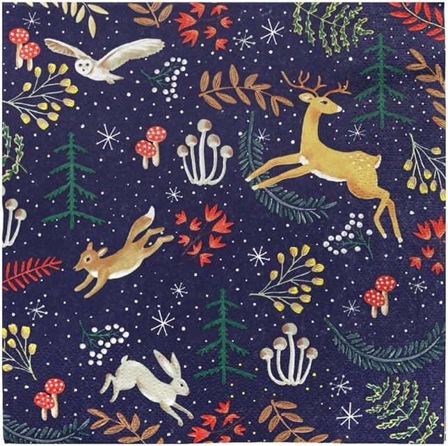 Talking Tables 20 x Truly Magical Recyclable Christmas Napkins for Decoupage | Enchanting Winter Wonderland Xmas Disposable Serviettes | Perfect for Holiday and Christmas Season | 13 x 13 Inches - Product Image