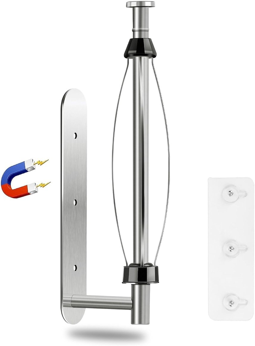 KIHOGEM Magnetic Paper Towel Holder, One Hand Operable Paper Towel Holder Wall Mount with Strong Magnetic Backing and Self-Adhesive for Kitchen Refrigerator RVs Grill Garage(Silver) - Product Image