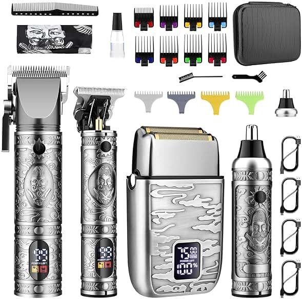 GSKY Professional Hair Clippers, Men's Beard Trimmer & Grooming Kit with Electric Razor, Clippers & Trimmers Set, Hair Cutting Machines - Product Image