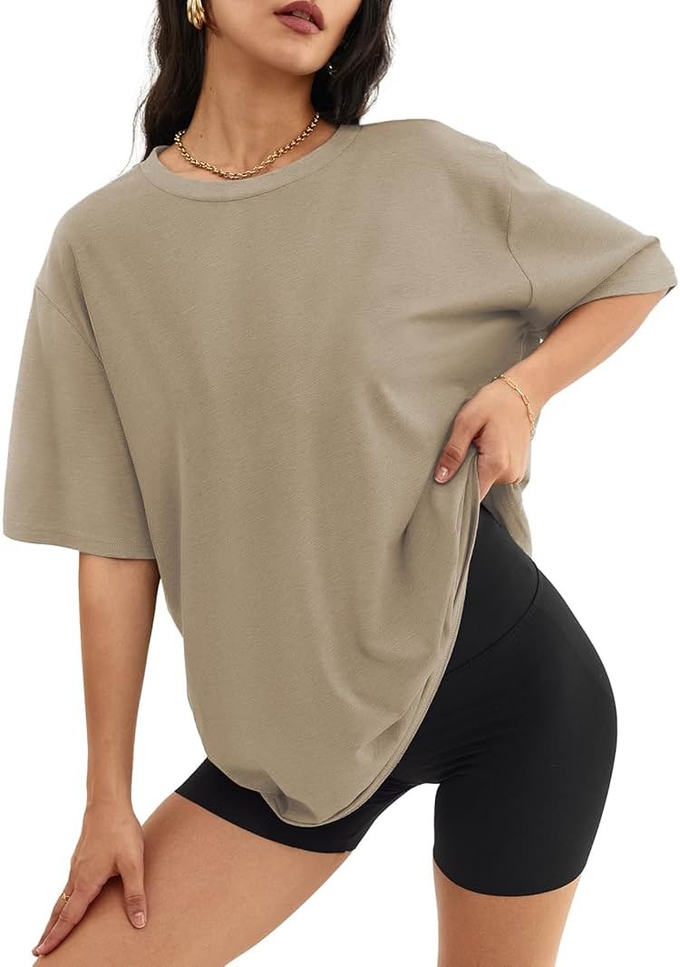 ATHMILE Womens Oversized T Shirts Casual Tee Workout Tops Gym Clothes Summer Loose Fit Short Sleeve Graphics Basic Y2K 2026 - Product Image