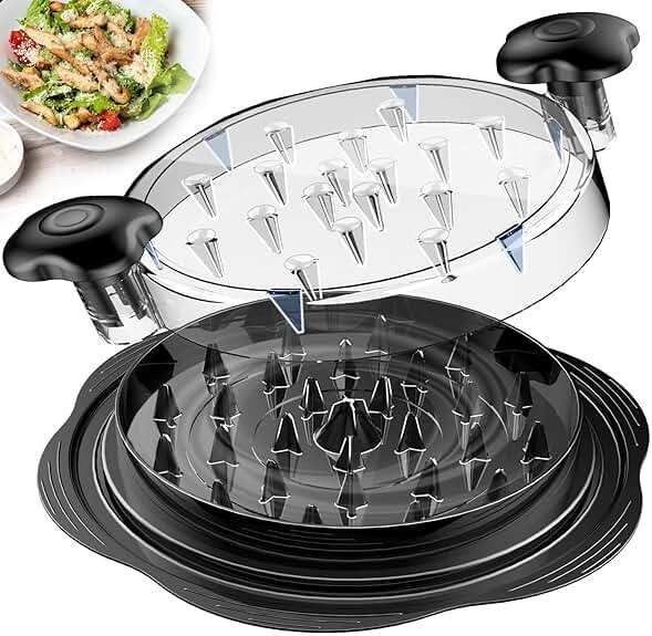 SURETIVIAN Chicken Shredder Tool Twist Large Chicken Breast Shredder with Brush&Fork, Visible Meat Shredder Machine, Strong Anti-Slip Strip, Ergonomic Handle, BPA Free, Suitable for Pork Beef Chicken - Product Image