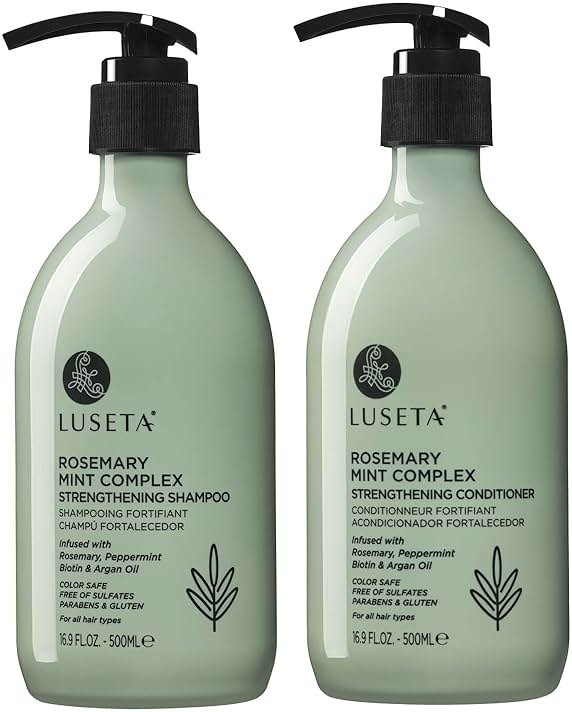Luseta Rosemary Mint Strengthening Shampoo and Conditioner Provide Nourishment & Smoothness for Thin Hair,Reduce Frizz and Add Shine for All Hair Types 16.9oz×2 - Product Image
