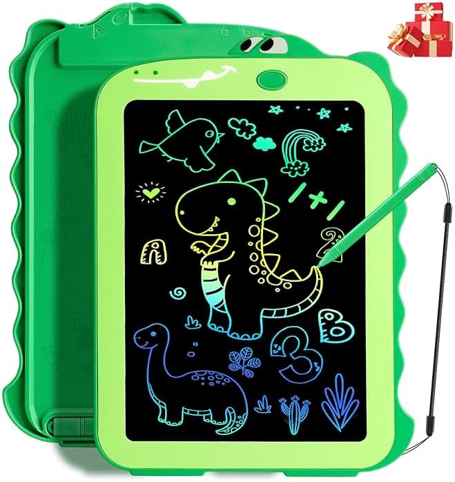Teriph LCD Writing Tablet for Kids, Colorful Toddlers Toys Drawing Board, Educational Kid Toys, Doodle Pad Dinosaur Toy for 3 4 5 6 7 8 Year Old Boys Girls Birthday Party Xmas,8.5inch & Green - Product Image
