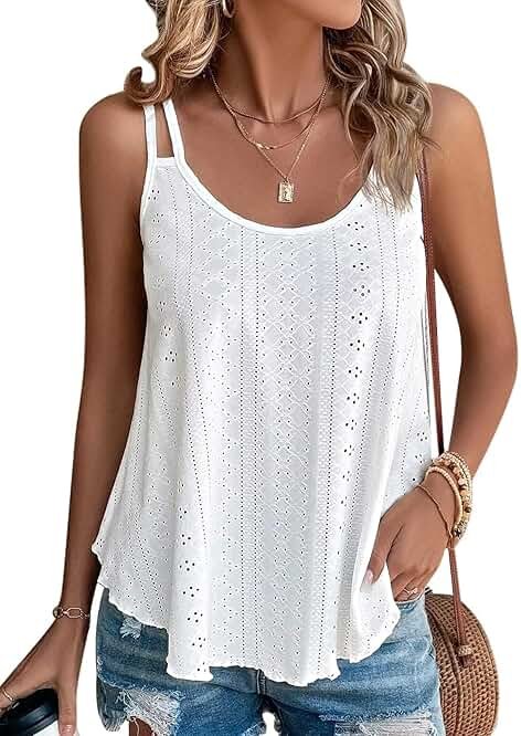 ATHMILE Women's Tank Tops Sleeveless Summer Top Spaghetti Strap Spring Shirt Loose Fit Beach Vacation 2026 Casual - Product Image