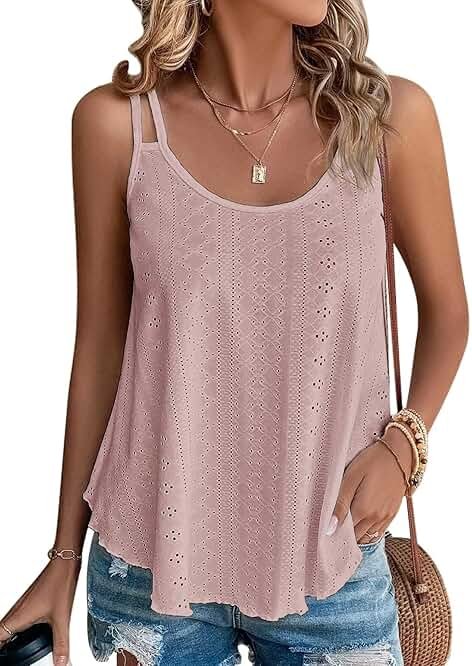 ATHMILE Women's Tank Tops Sleeveless Summer Top Spaghetti Strap Spring Shirt Loose Fit Beach Vacation 2026 Casual - Product Image