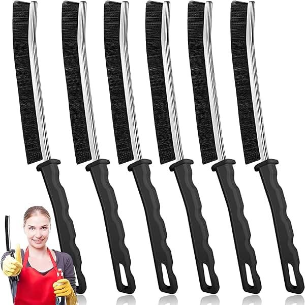 Crevice Cleaning Brush Set, Hard Bristle Gap Cleaning Tool, Ultra-Fine Nylon Deep Scrub Brushes for Window Tracks, Bathroom Grout, Sliding Doors & Sink Detailing,6-Pack - Product Image