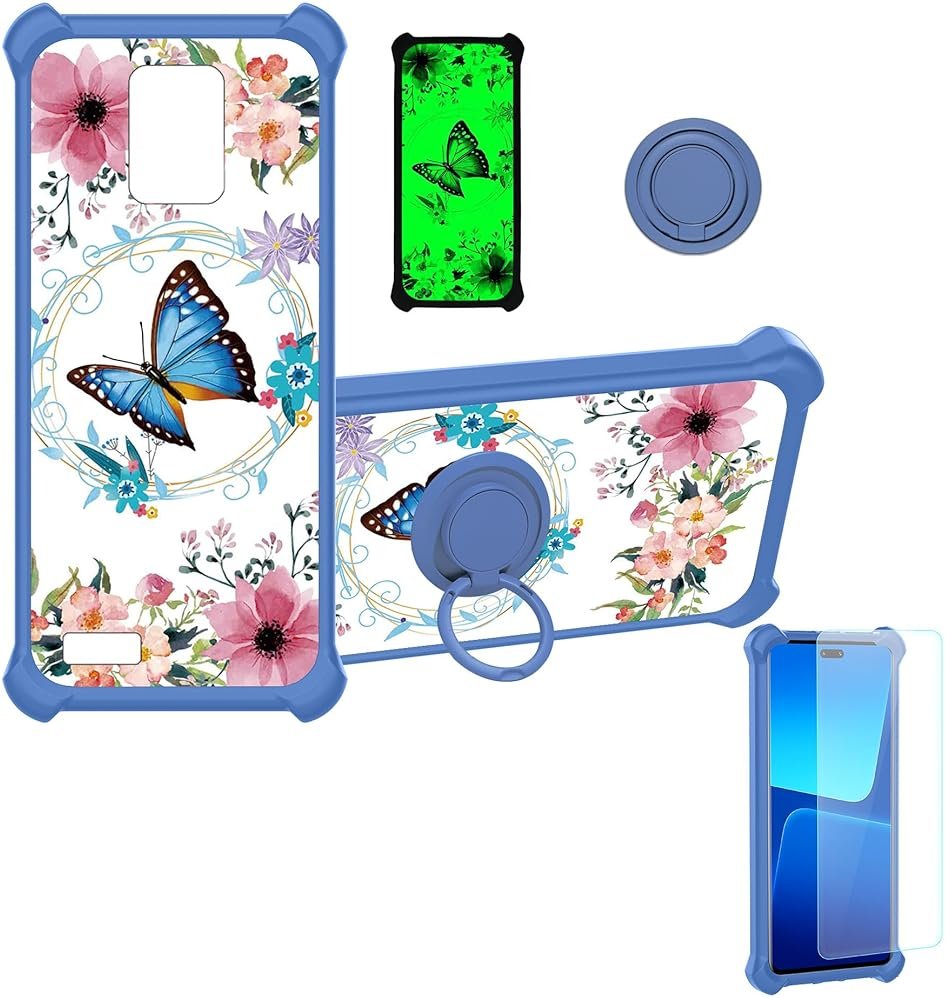 jioeuinly Case for Nuu A23 N6001L Case Compatible with Nuu A23 Phone Case Cover [with Tempered Glass Screen Protector][Ring Support][Luminous Effect] YGL-LHD - Product Image