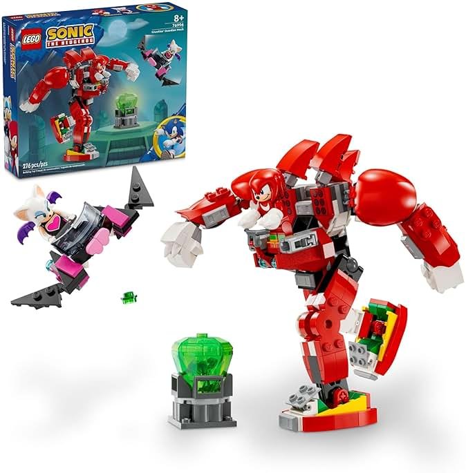 LEGO Sonic The Hedgehog Knuckles’ Guardian Mech Building Toy Set, Sonic Toy for Kids, Video Game Inspired Knuckles Action Figure with Master Emerald, Gaming Gift for 8 Year Old Boys and Girls, 76996 - Product Image