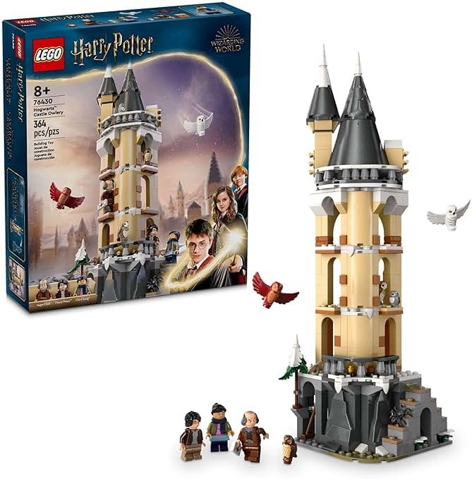 LEGO Harry Potter Hogwarts Castle Owlery Toy, Wizarding World Fantasy Toy for Girls and Boys, Harry Potter Castle Playset with 3 Characters, Birthday Gift Idea for Kids Ages 8 and Up, 76430 - Product Image