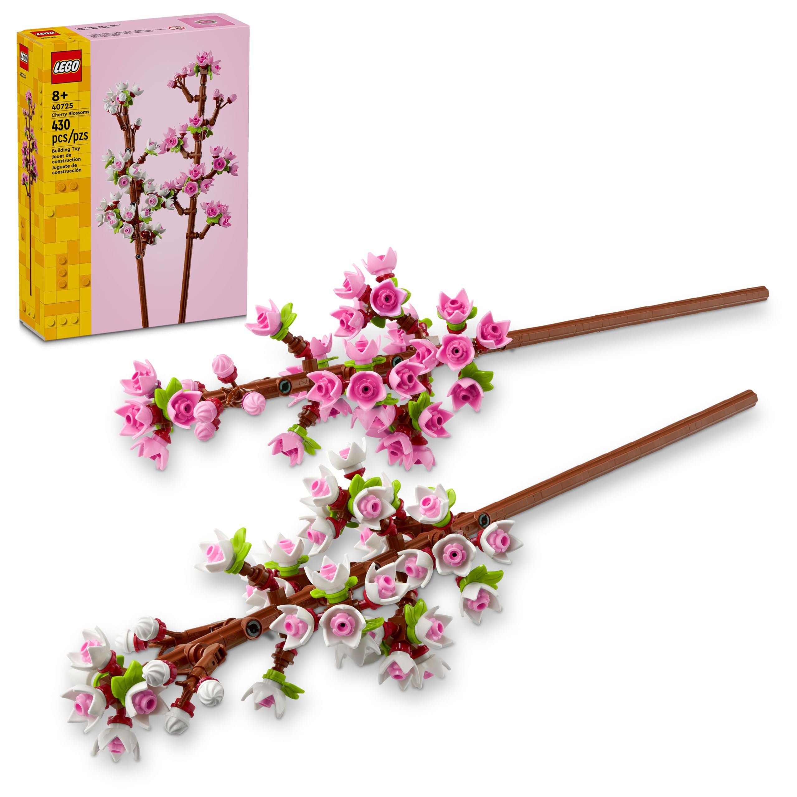 LEGO Cherry Blossom Building Toy for Kids, Girls & Boys, Ages 8+ - Artificial Cherry Blossom Decor for Home & Display - Creative Gift Idea for Plant & Flower Lovers - 40725 - Product Image