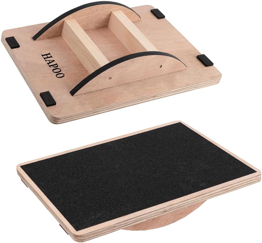 Wooden Wobble Board for Adults - Anti-Slip Balance Board for Stand-Desk Core Strength Therapy - Product Image