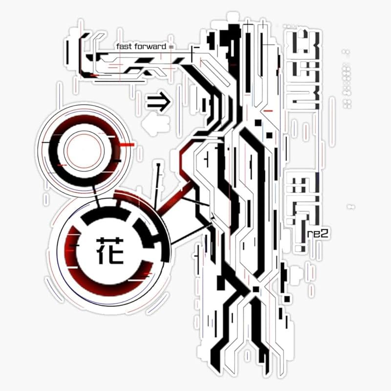Cybernetic Flower Techwear Sticker Vinyl Waterproof Sticker Decal Car Laptop Wall Window Bumper Sticker 5" - Product Image