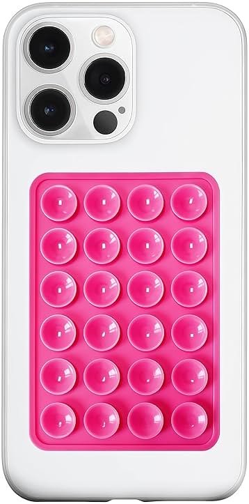 LvShuLiangPin Silicone Suction Phone Case Mount, Silicon Adhesive Phone Accessory for Smartphones, Hands-Free Mirror Shower Phone Holder for Selfies, Tiktok Videos (Rose) - Product Image