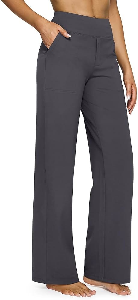 G4Free EverGoing Yoga Pants Women Wide Leg Pants with Pockets High Waist Stretch Dress Casual Sweatpants Petite/Regular/Tall - Product Image