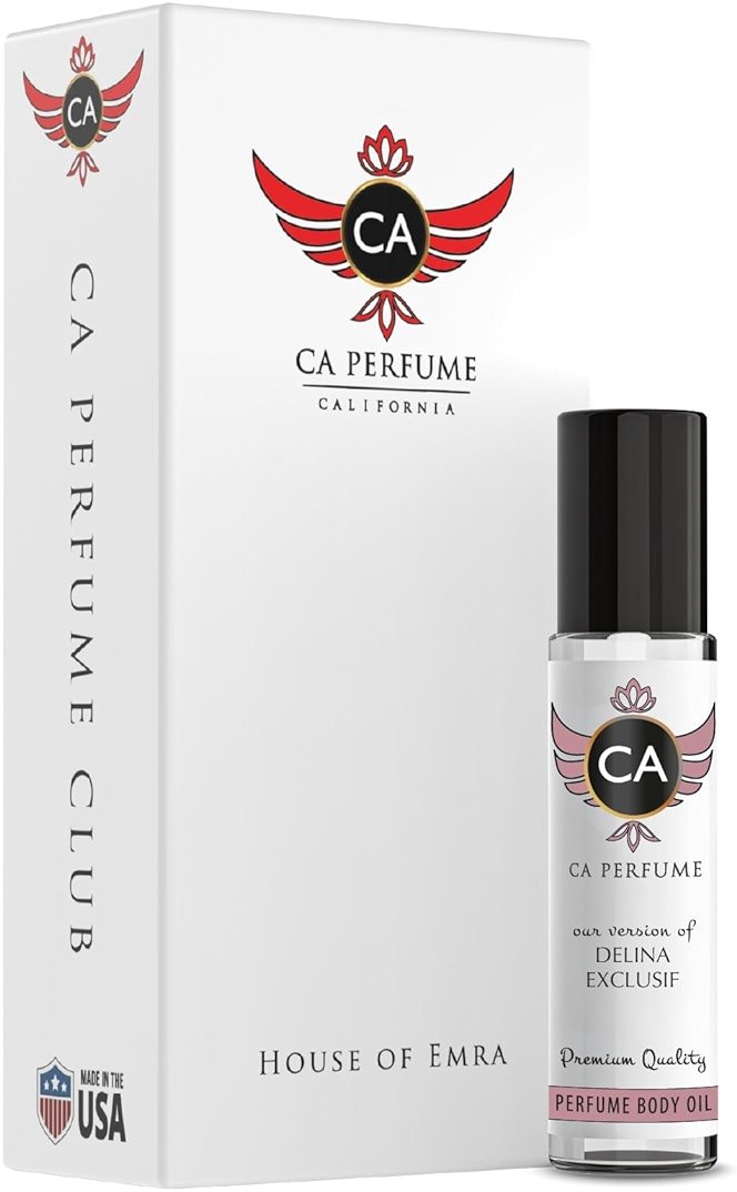 CA Perfume Impression of Delina Exclusif for Women Eau De Parfum Amber Scent Long Lasting Perfumes for Women Travel Size TSA Ready for Day and Night Wear 0.33 Fl Oz 10ml - Product Image