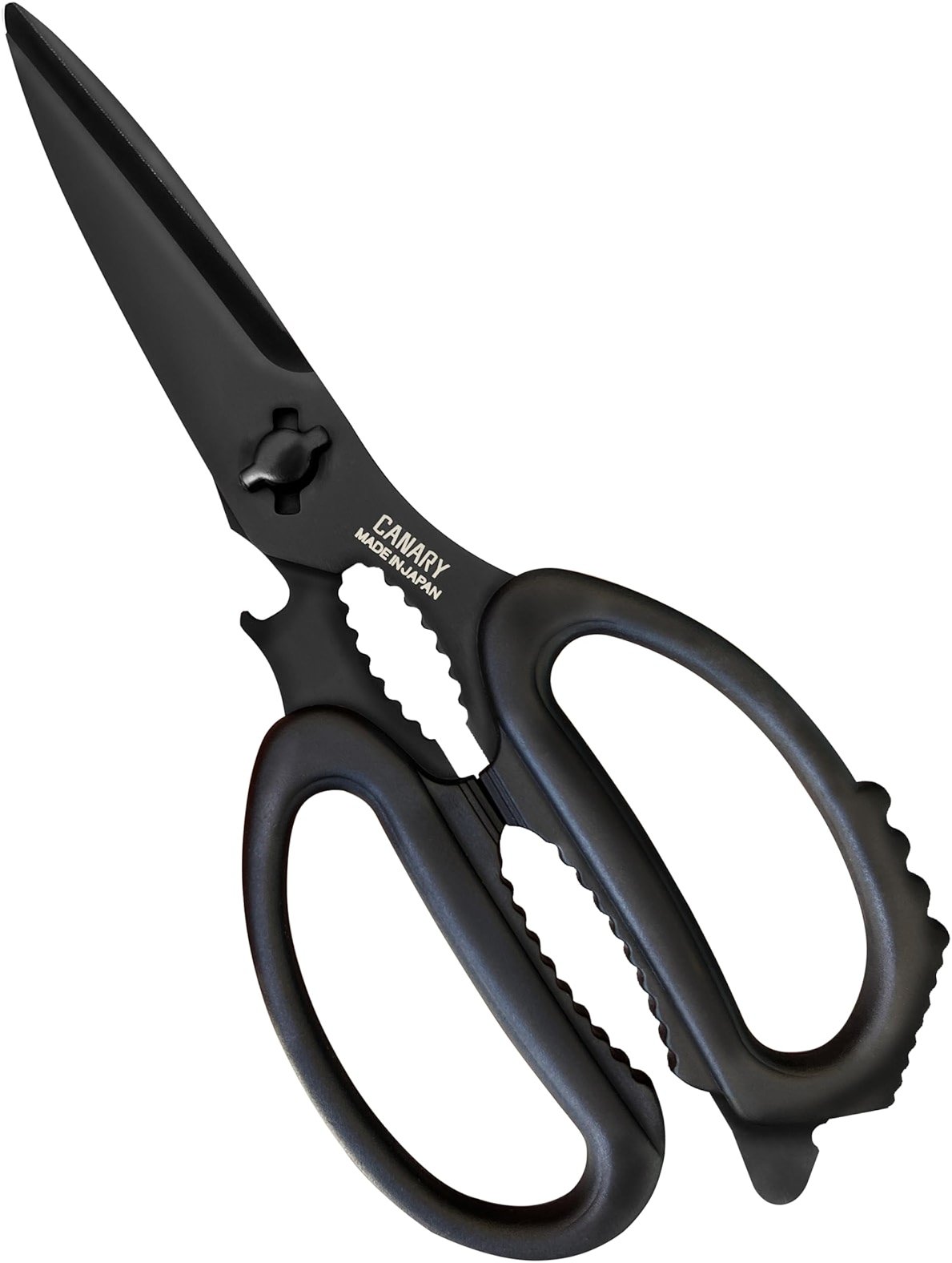 CANARY Japanese Kitchen Scissors All Purpose Heavy Duty 8.2" Matte Black, Made in JAPAN, Dishwasher Safe Come Apart Blade, Multipurpose Kitchen Shears, Sharp Serrated Japanese Stainless Steel Blade - Product Image