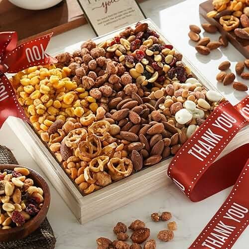 Broadway Basketeers Gourmet Nuts Gift Basket Collection for Thank You Gifts - Healthy Mixed Nuts for Men, Women, and Families Appreciation Kosher - Product Image