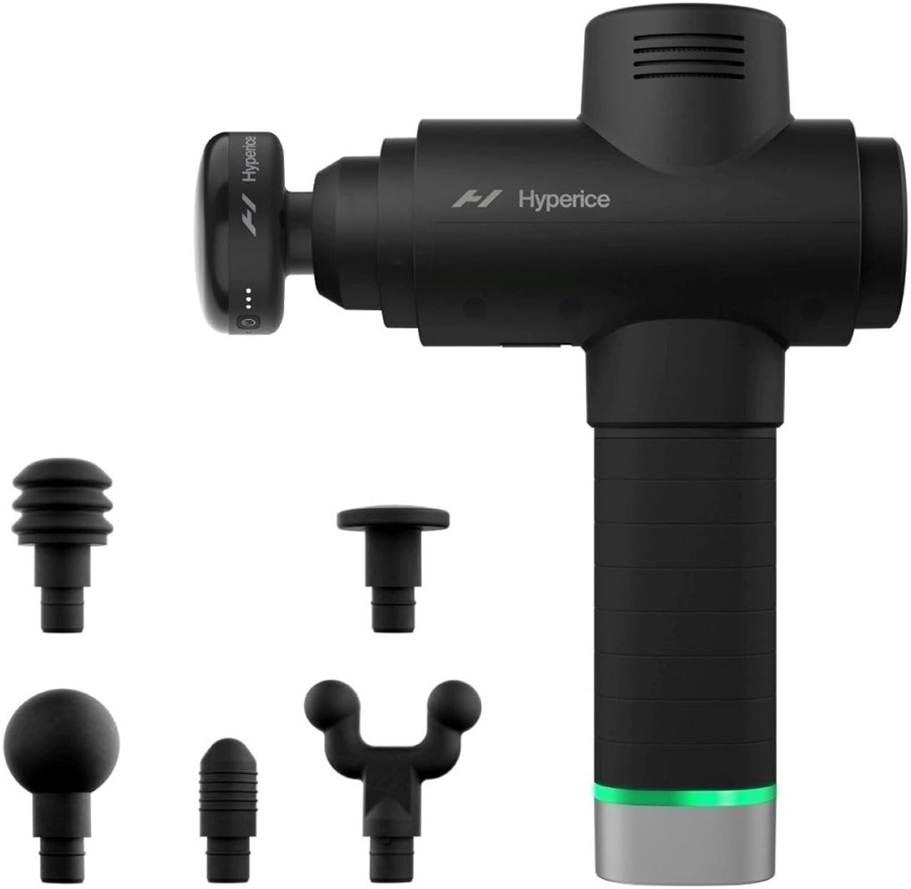 Hyperice Hypervolt 2 Pro and Heated Head - Featuring Quiet Glide Technology - Handheld Percussion Massage Gun | 5 Speeds, 5 Interchangeable Heads | Helps Relieve Sore Muscles and Stiffness - Product Image