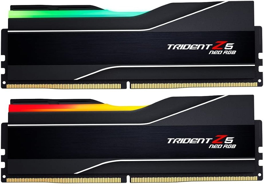 G.SKILL Trident Z5 Neo RGB Series DDR5 RAM (AMD EXPO) 32GB (2x16GB) 6400MT/s CL32-39-39-102 1.40V Desktop Computer Memory U-DIMM - Matte Black (F5-6400J3239G16GX2-TZ5NR) - Product Image