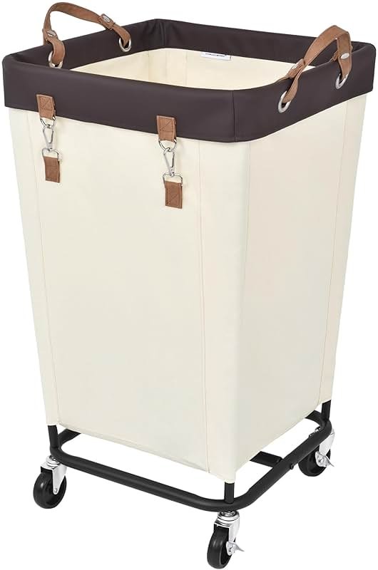 StorageWorks 160L Laundry Basket with Wheels, Large Rolling Hampers for Clothing Organizer, Dirty Clothes Basket for Hotel, Home, Closet, Dorm, Beige - Product Image
