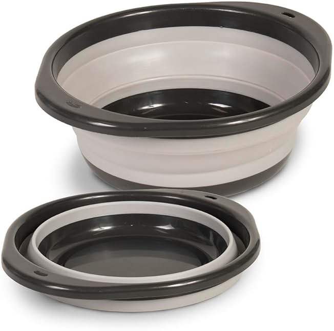 Glad Large Mixing Bowl Collapsible - 5.5L | Foldable Plastic & Rubber Container with Handles for Baking | Dishwasher Safe Kitchen Supplies and RV Essentials - Product Image