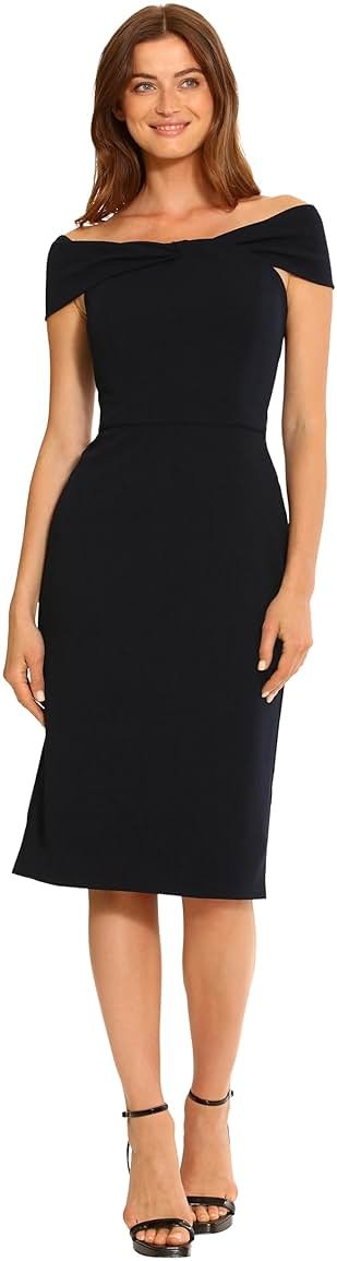 Maggy London Women's Off The Should Twist Detail Dress Cocktail Event Party Occasion Guest of - Product Image