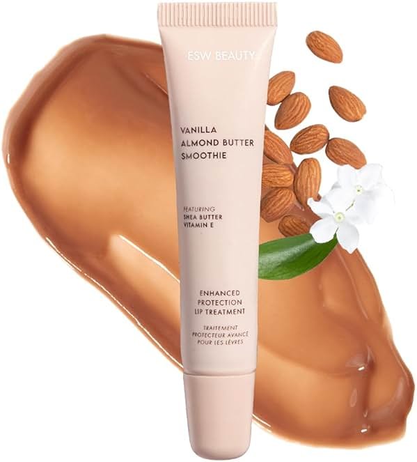 ESW Beauty Vanilla Almond Butter Lip Treatment - Light Caramel Brown Tint with Shea Butter, Vitamin E, Vanilla & Almond for Enhanced Protection & Skin Barrier Support - Product Image