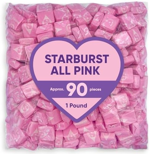 JO SWEETS Starburst All Pink - 1 Pound Of Pink Starburst Candy Bulk - Pink Candy For Candy Buffet - Strawberry Candy - Product Image
