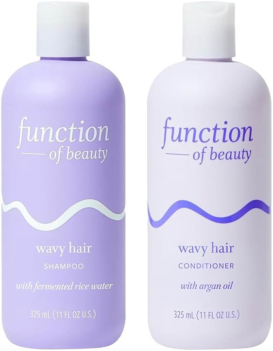 Function of Beauty Wavy Hair Shampoo & Conditioner Set - Sulfate-Free Shampoo & Conditioner Duo for Natural Wavy Texture - Lightweight, Anti-Frizz, Strengthening & Hydrating - Hair Care Products - Product Image