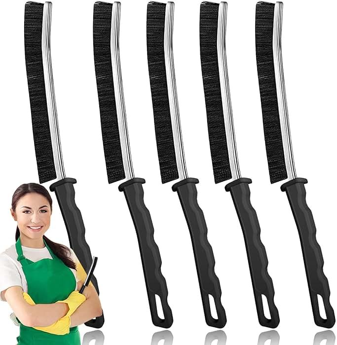 Crevice Cleaning Brush, Bathroom Gap Cleaning Brush, Hard Bristle Brush for Cleaning, Multifunctional Gap Brush, for Blind, Baseboard, Fan, Window or Sliding Door Track (5pcs) - Product Image