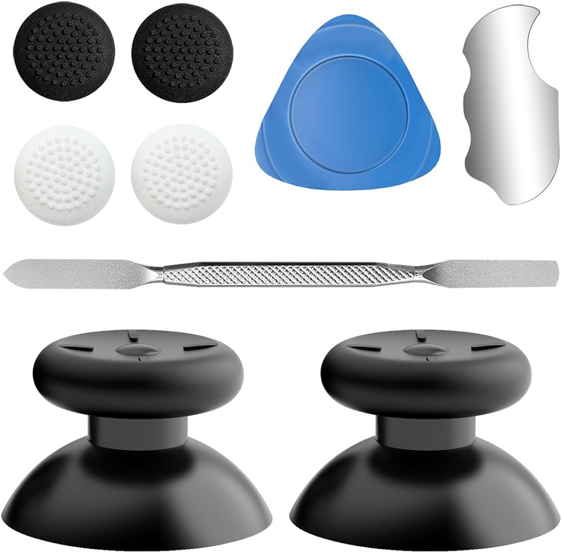 Replacement Kit for Meta Quest 2 Controller/for Oculus Quest 2 Controller(9 in one),Repair Accessories for Oculus Quest 2 Controller,Includes Thumbsticks, Caps, Triangle Tool, and Pry Bar - Product Image