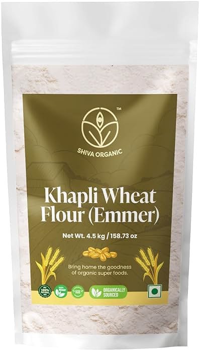 Shiva Organic Khapli Wheat Atta - 4.5 kg | Emmer Wheat Flour | High Fiber, Low Gluten, Ancient Grain with Abundant Bran - Product Image