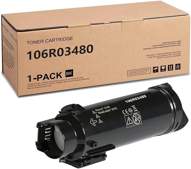 106R03480 Black Toner Cartridge Compatible for Xerox | Compatible withXerox Phaser 6510 Workcentre 6515 - Product Image