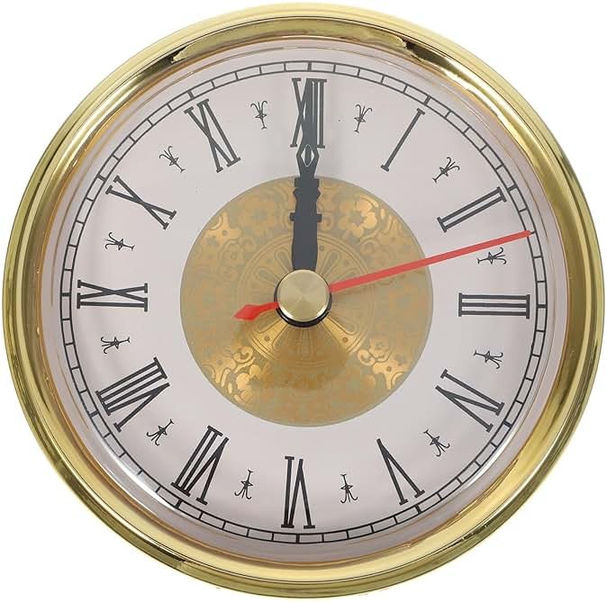 Yardwe Retro Clock 3 Inch Quartz Clock Insert with Roman Numeral Dial Metal Frame Silent Movement for DIY Craft Decoration - Product Image