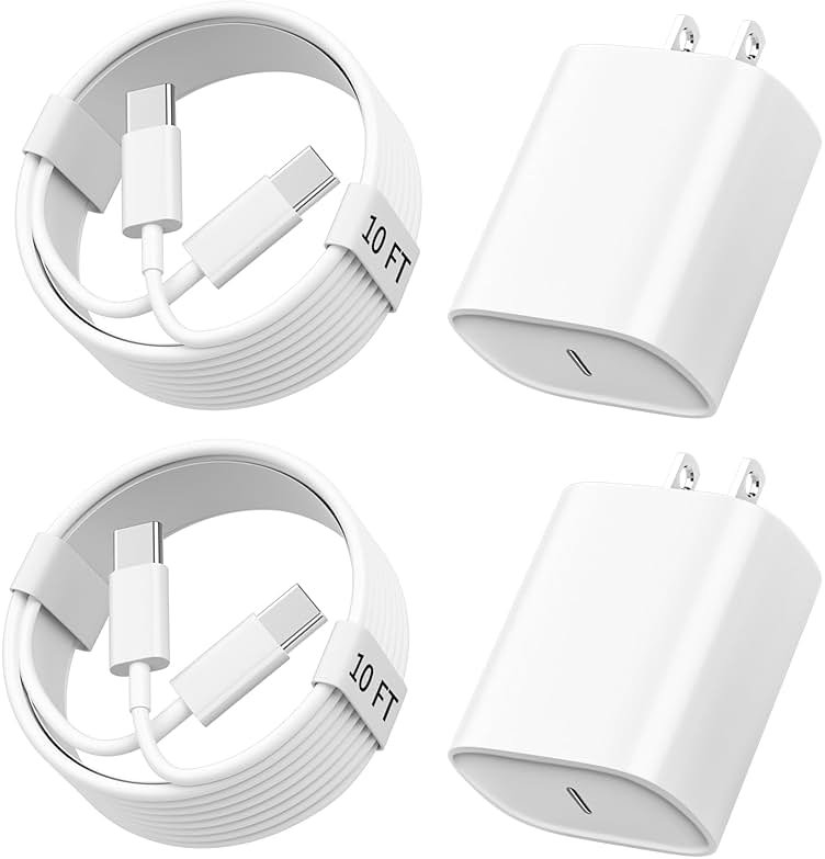 iPhone 17 16 15 Charger Fast Charging, 10 FT Long USB C Charger Cord with 20W Type C Fast Phone Charging Block for iPhone 17/17 Pro/17 Pro max/Air, for iPhone 16 15 Pro Max Plus, iPad, Android - Product Image
