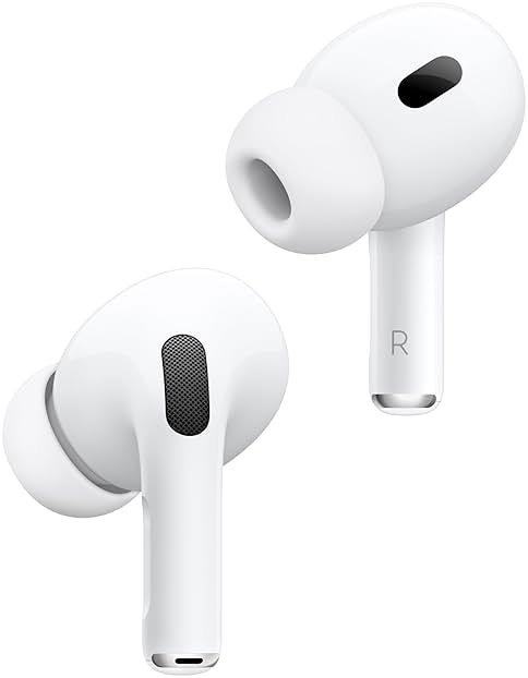 Apple AirPods Pro (2nd Generation) Wireless Ear Buds with USB-C Charging, Up to 2X More Active Noise Cancelling Bluetooth Headphones, Transparency Mode, Adaptive, Personalized Spatial Audio, White - Product Image
