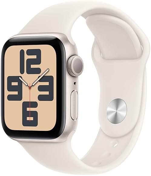 Apple Watch SE (2nd Gen) [GPS 40mm] Smartwatch with Starlight Aluminum Case with Starlight Sport Band S/M. Fitness & Sleep Tracker, Crash Detection, Heart Rate Monitor - Product Image