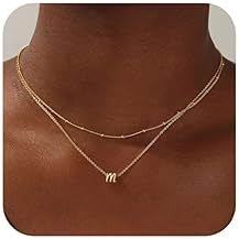 Yoosteel Layered Initial Necklaces for Women Trendy - 14K Gold-Plated Layering Letter A-Z Initial Necklace Stack Birthday Gifts for Women Teen Girls Jewelry - Product Image