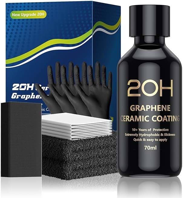 20H Advanced Graphene Ceramic Coating for Cars (70ml) - Car Detailing Kit, 10+ Years of Long Lasting Protection, Apply After Car Wash & Paint Correction, Ultra High Gloss - Product Image