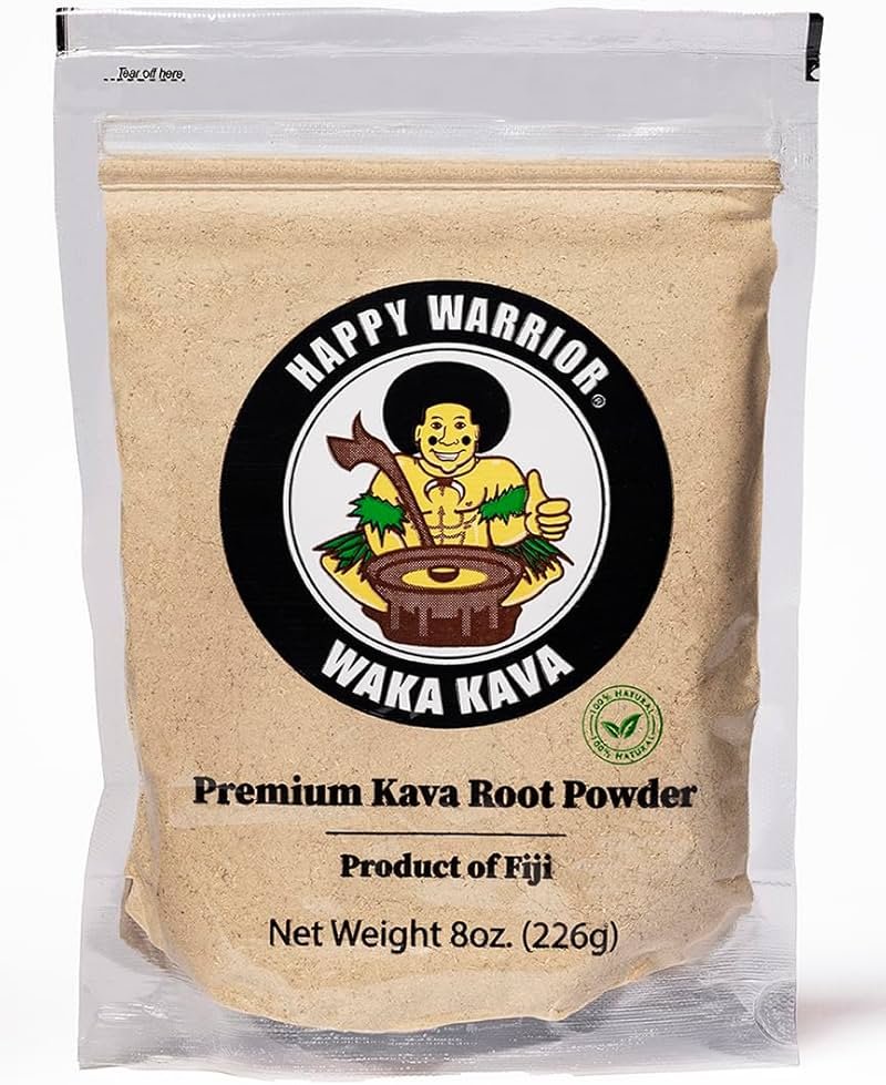 Happy Warrior Kava Powder - Premium Noble Waka Kava from Fiji - 8 oz - Product Image