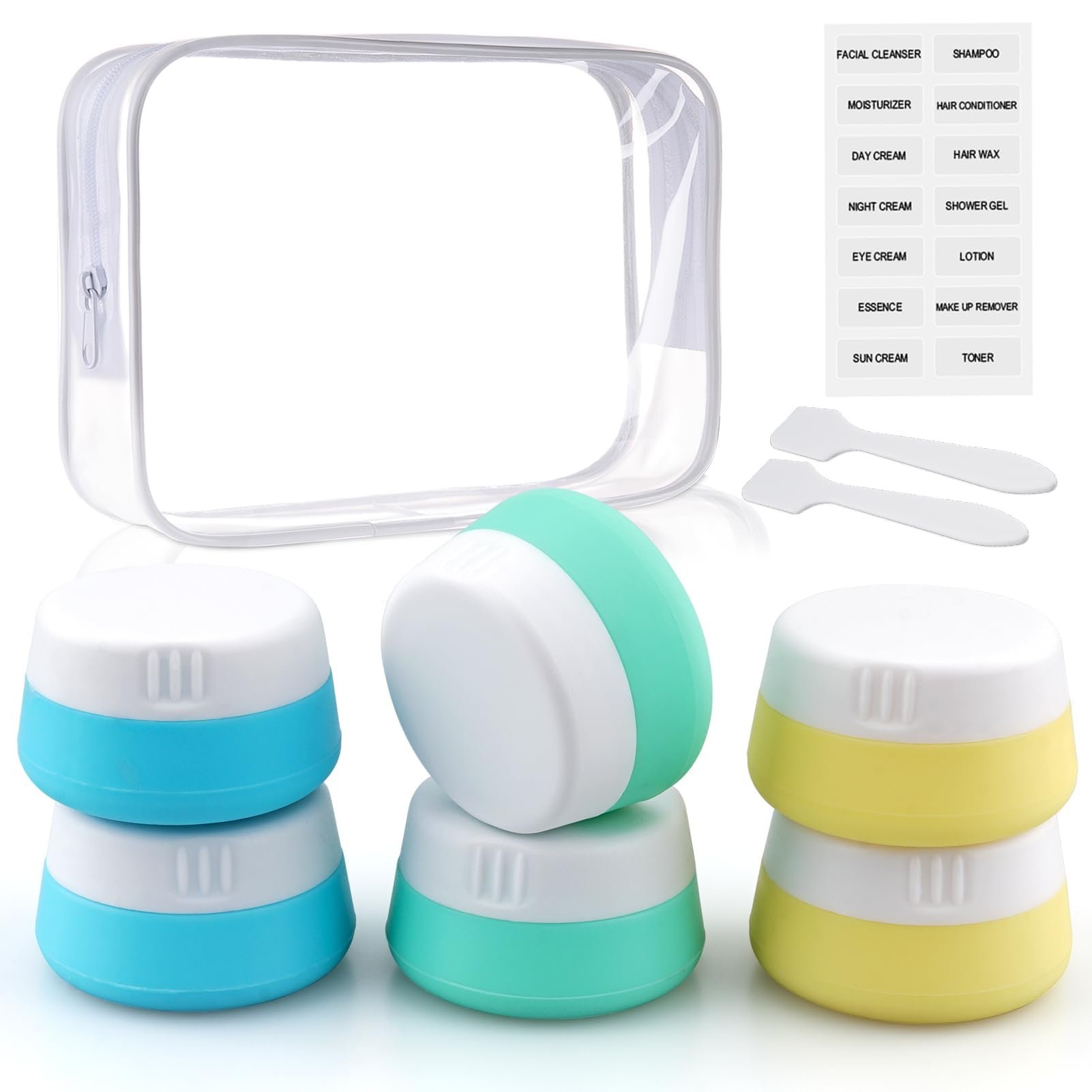 Kitchen GIMS Travel Containers for Toiletries 6 Pack 0.7oz TSA Approved Size Silicone Jars With Lids Leak-proof Accessories for Cosmetic Makeup Cream - Product Image