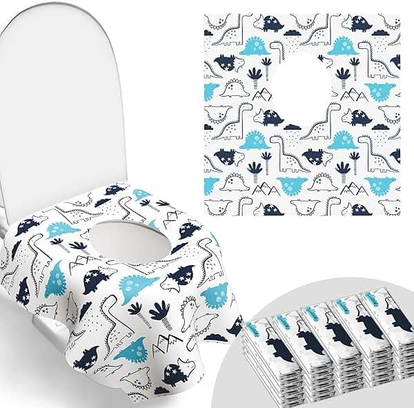 30 Pack Toilet Seat Covers Disposable, Large Waterproof Potty Covers for Toddlers, Kids, and Adults, Individually Wrapped for Travel, Toddler Potty Training for Public Restroom, Airplane, Trip - Product Image