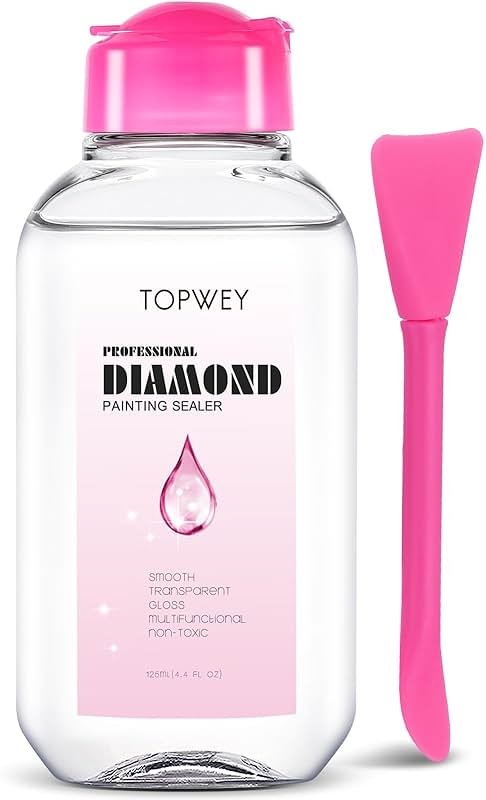 Diamond Painting Sealer, Topwey Diamond Painting Adhesive with Applicator Helps retain Your Diamond Sparkle, Also Applicable to Puzzles for Adults (125 ML 4.4 Fl Oz) - Product Image