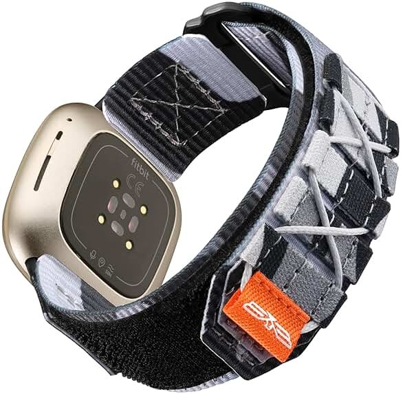 Bandletic Tactical Rugged Bands Compatible with Fitbit Versa 4 Bands/Versa 3/Sense 2/Sense, Soft Durable Military Nylon Solo Loop Sport Straps - Product Image
